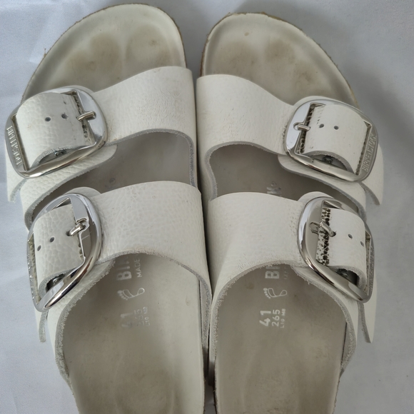 BIRKENSTOCK Arizona Big Buckle White Leather Sandal - Picture 8 of 9